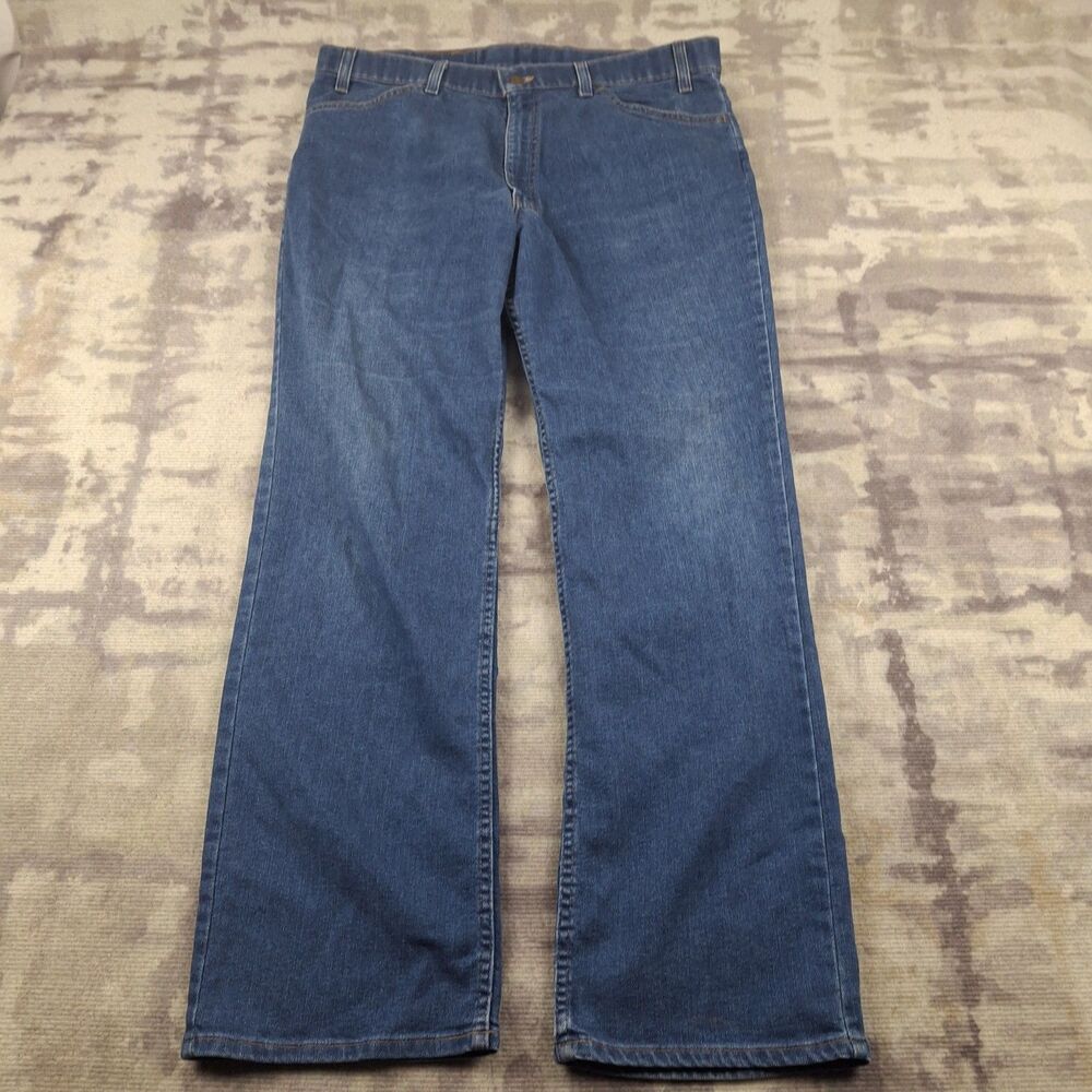 VTG 90s Levis Action Jeans Mens 38x31 Brown Tab 541 Blue Denim Made USA 1994